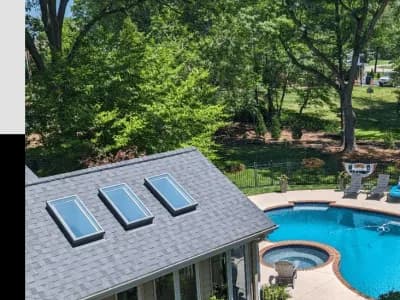 Skylights on a roof