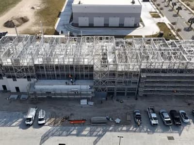 Light gauge steel framing on a Trinity Construction project