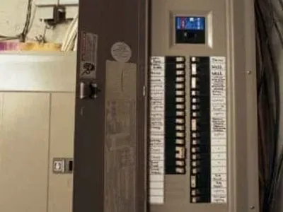 Electrical panel in a home basement