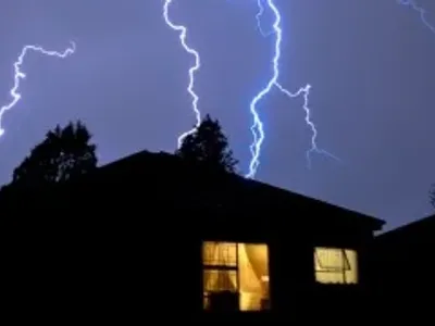Lightning strikes home