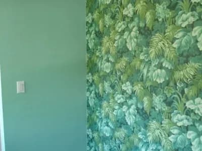 Precision Painting Plus residential house interior bedroom wallpaper installation