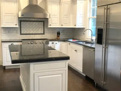 Precision Painting Plus residential house interior kitchen cabinet painting