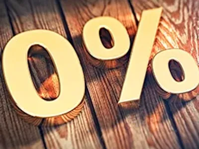 0% sign made of wood