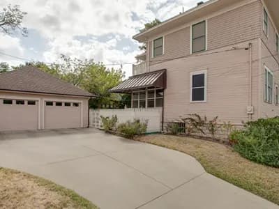 Pink-colored garage