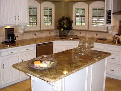 Kitchen with white cabinets