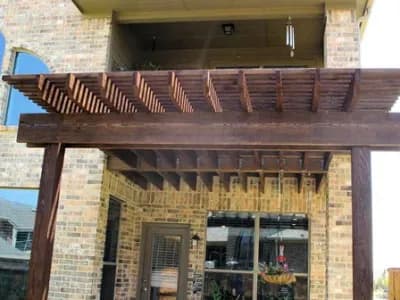 Painted wooden patio cover