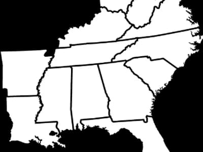 Map of the southeast U.S.