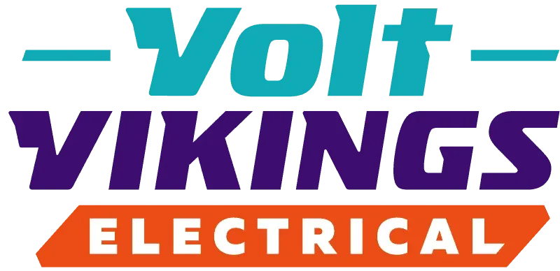 Volt Vikings Electrical logo with teal and purple text above an orange banner.