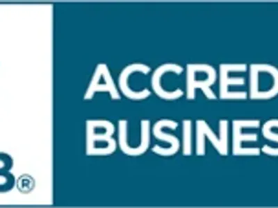 BBB Accredited Business seal, symbolizing trust and quality assurance for Ace Kustoms Cabinets & Trim in innovative cabinetry solutions.