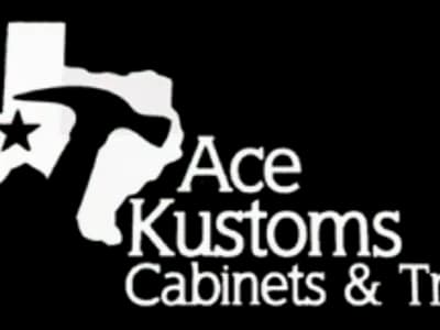 Ace Kustoms Cabinets & Trim logo featuring a Texas outline and star, representing innovative cabinetry solutions and advanced home remodeling technologies.