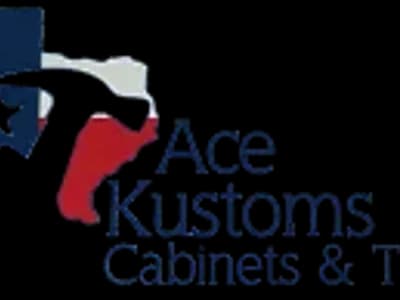 Ace Kustoms Cabinets & Trim logo featuring Texas outline and colors, representing innovative cabinetry solutions and smart home integration.