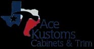 Ace Kustoms Cabinets & Trim logo featuring Texas outline and colors, representing innovative cabinetry solutions and smart home integration.