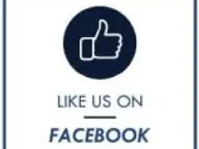 Like us on social media graphic