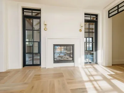 dual sided fireplace by 10x builders in utah county