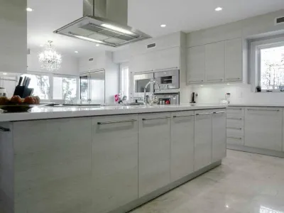 Gray kitchen cabinets