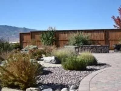 Patio paver stones and landscaping