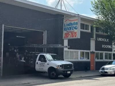 lindholm roofing exterior with truck