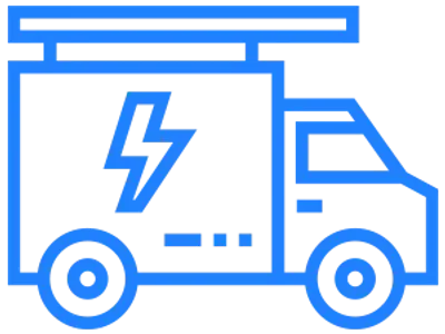 Cascade Electric logo of a lightning bolt on the side of a truck