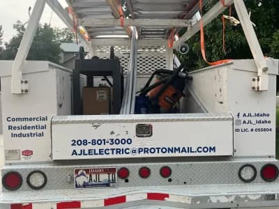 back of AJL work truck