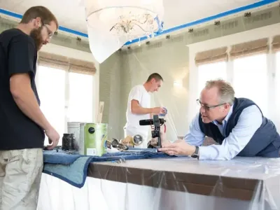 The Imhoff painting team working hard on a residential painting project in the Denver, CO area.