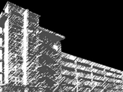 a sketch of the old wiese painting building