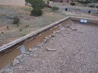 removal of loose stucco on home foundation