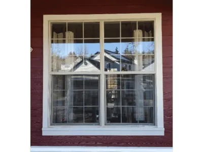 red siding square window from clear choice windows and doors before