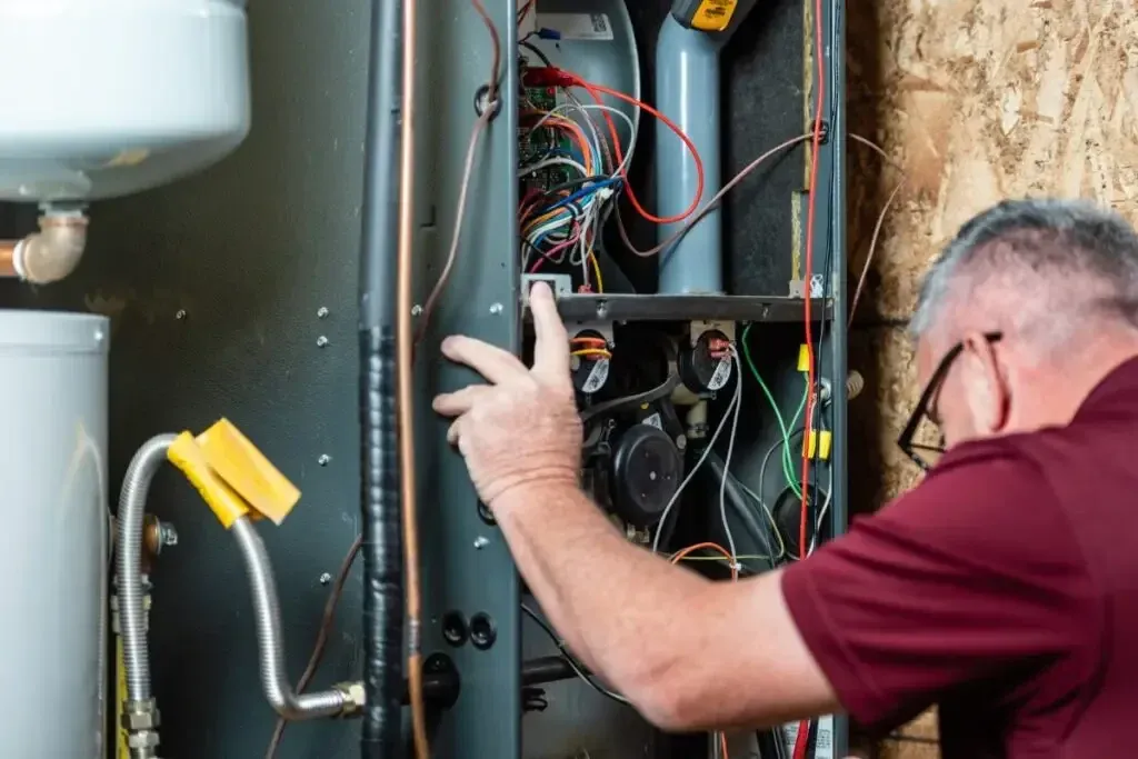 HVAC Technician performing an AC Repair