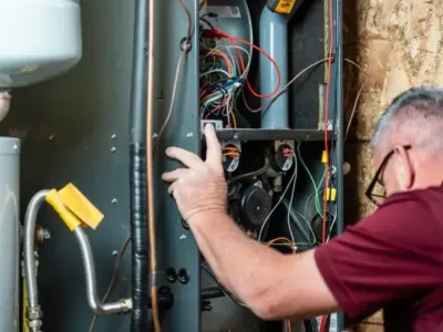 HVAC Technician performing an AC Repair