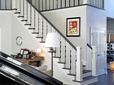 Interior painting with staircase railing in central ohio home by PaintWerks
