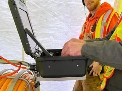 technicians with drain cleaning camera