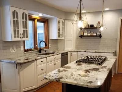 Interior of kitchen after a painting project has been completed