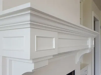 Millwork Painting Mantel with Catalyzed Enamel