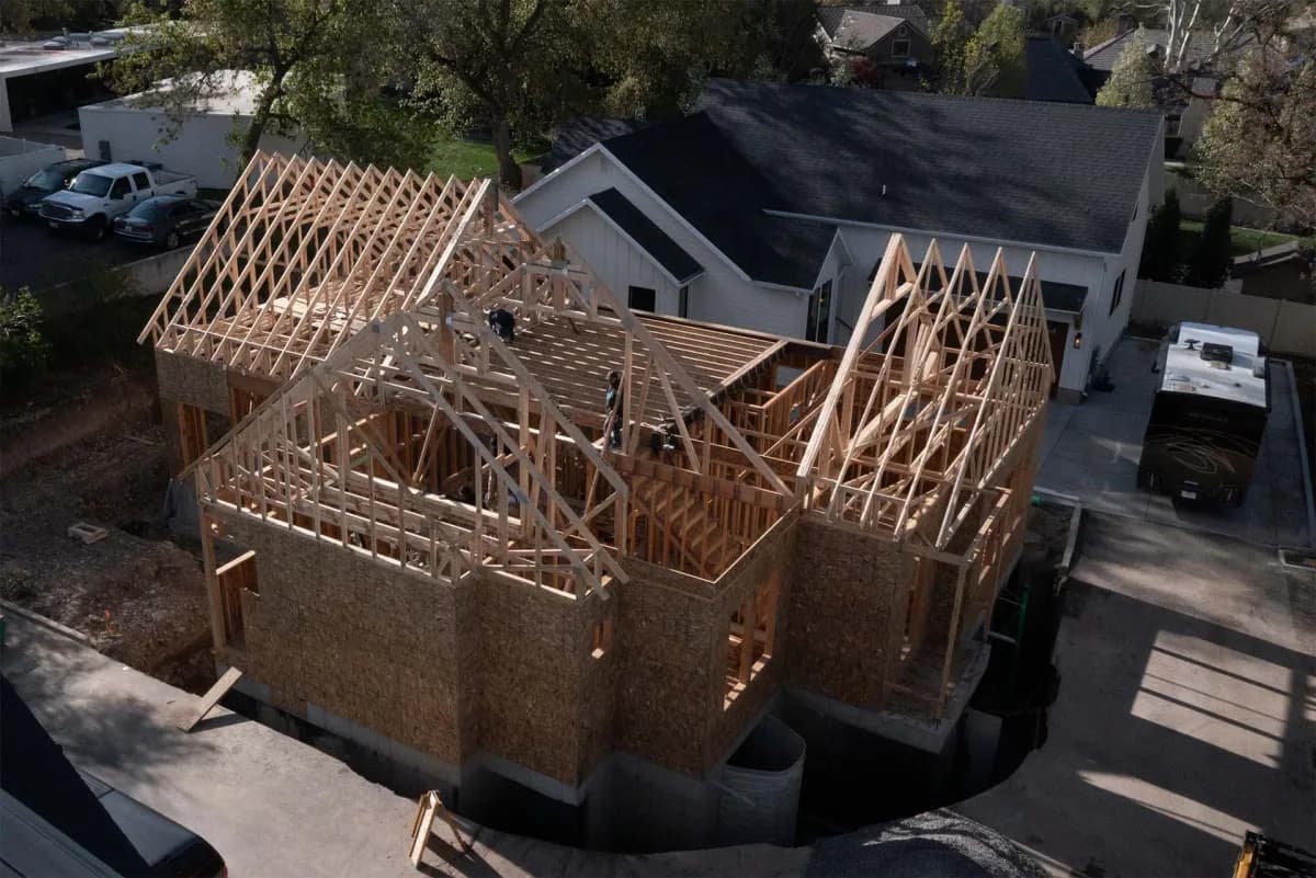 an unfinished house, still in construction