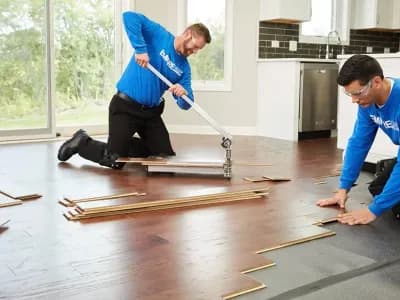 Professional flooring installation image scene