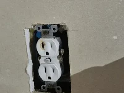 Light House Electrical Outlet Replacement - Before.