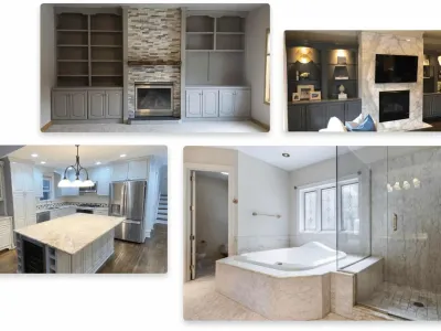 Interior painting projects (living room, kitchen, bathroom)