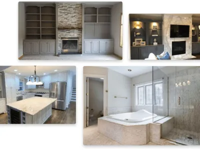 Interior painting projects (living room, kitchen, bathroom)