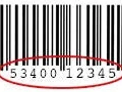 Black and white barcode with numeric code highlighted