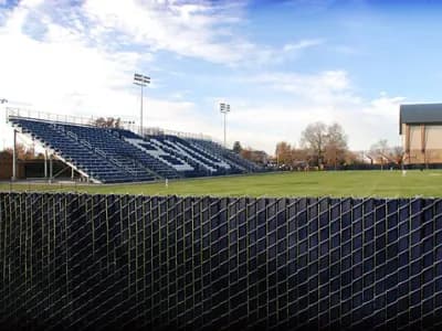 BYU Soccer Field: Chainlink Fence with Blue Slats