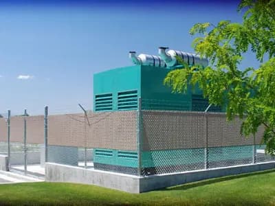 Generator Surround: Chainlink Fence with Privacy Slats