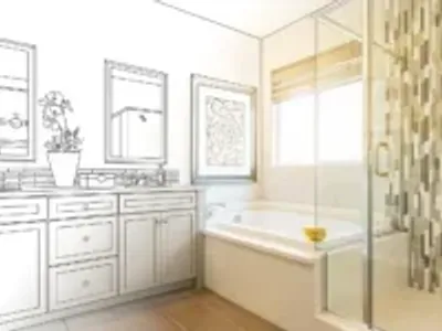 a transition of draft to actual bathroom remodel