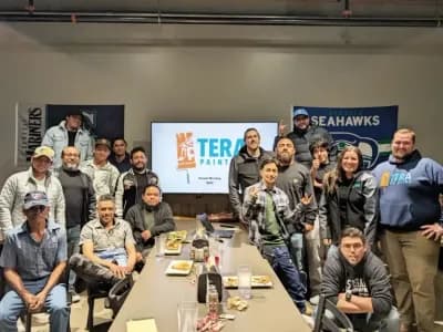 Tera Painting team members gathered at a company event in Seattle, WA