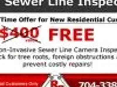 Spring Time Special! Free Sewer Line Inspection for New Residential Customers