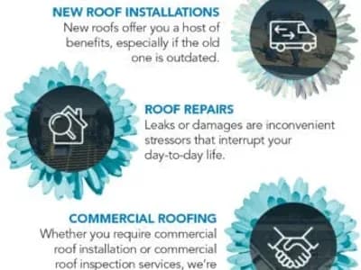 Replace roof or gutters infographic