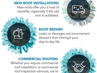 Replace roof or gutters infographic
