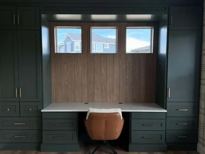 Home Office Cabinets with Drawers & Desk