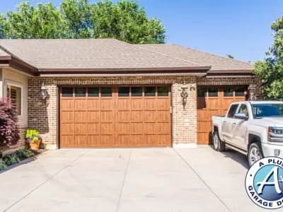 Walnut Finish Steel Garage Doors in Sandy, UT