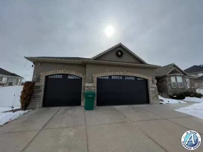 Amarr Black Garage Door Install Roy Utah 2 Doors