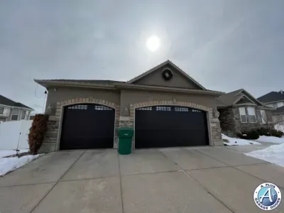 Amarr Black Garage Door Install Roy Utah 2 Doors